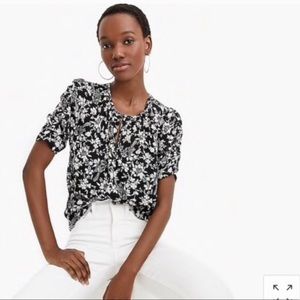 NWT JCrew Tall Ruched Sleeve Top